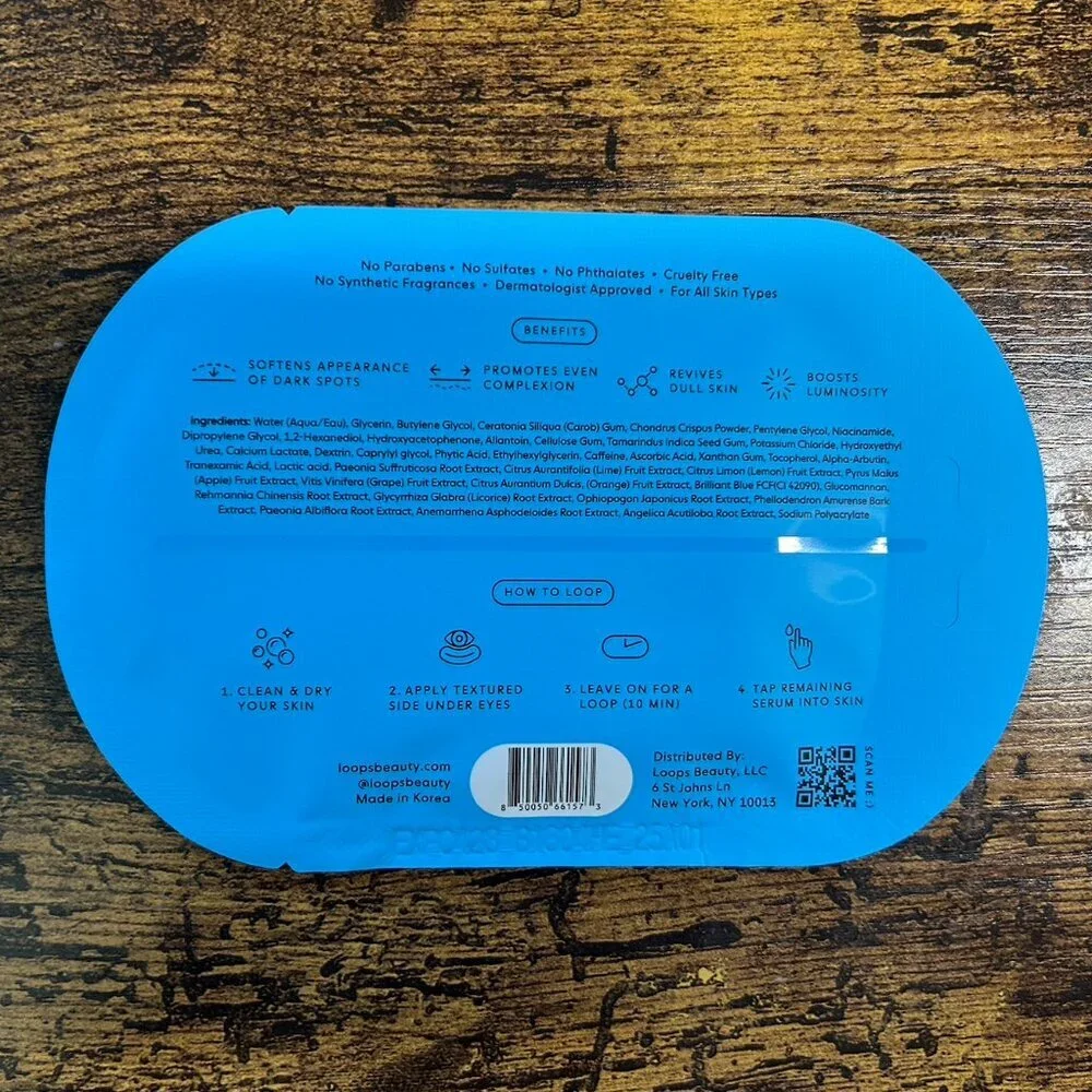 Loops Bright Eyes Revival Set 3 Pack Eye Masks Hydrating Dark Circle Treatment